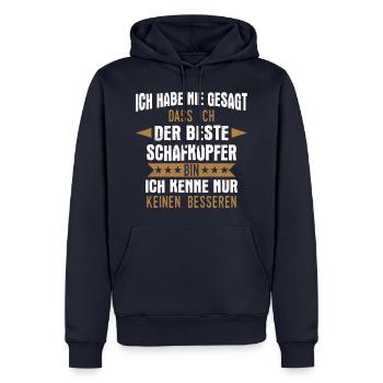 Schafkopfen Schafkopf Kartenspiel Spruch - Männer Premium Bio Hoodie - Navy - Vorne - Nico (187cm)