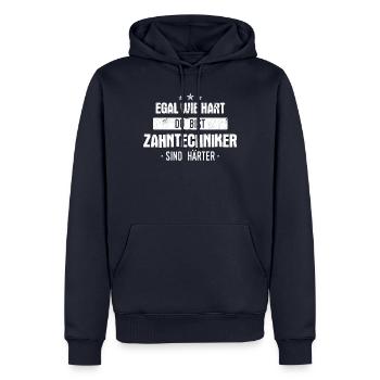 Zahntechniker Zahntechnik Zahnarzt Spruch - Männer Premium Bio Hoodie - Navy - Vorne - Nico (187cm)