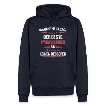 Pyrotechniker Feuerwerk Pyro Sprengmeister Spruch - Männer Premium Bio Hoodie - Navy - Vorne - Nico (187cm)