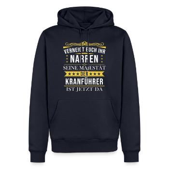 Kranführer Kran Baustelle Kranfahrer Spruch - Männer Premium Bio Hoodie - Navy - Vorne - Nico (187cm)