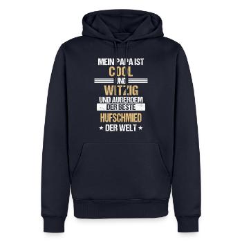 Hufschmied Hufe Schmied Tierhufen Hufeisen Spruch - Männer Premium Bio Hoodie - Navy - Vorne - Nico (187cm)