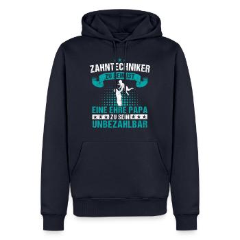 Zahntechniker Zahntechnik Zahnarzt Spruch - Männer Premium Bio Hoodie - Navy - Vorne - Nico (187cm)