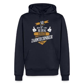 Zahntechniker Zahntechnik Zahnarzt Spruch - Männer Premium Bio Hoodie - Navy - Vorne - Nico (187cm)