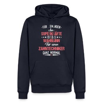 Zahntechniker Zahntechnik Zahnarzt Spruch - Männer Premium Bio Hoodie - Navy - Vorne - Nico (187cm)