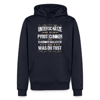 Pyrotechniker Feuerwerk Pyro Sprengmeister Spruch - Männer Premium Bio Hoodie - Navy - Vorne - Nico (187cm)