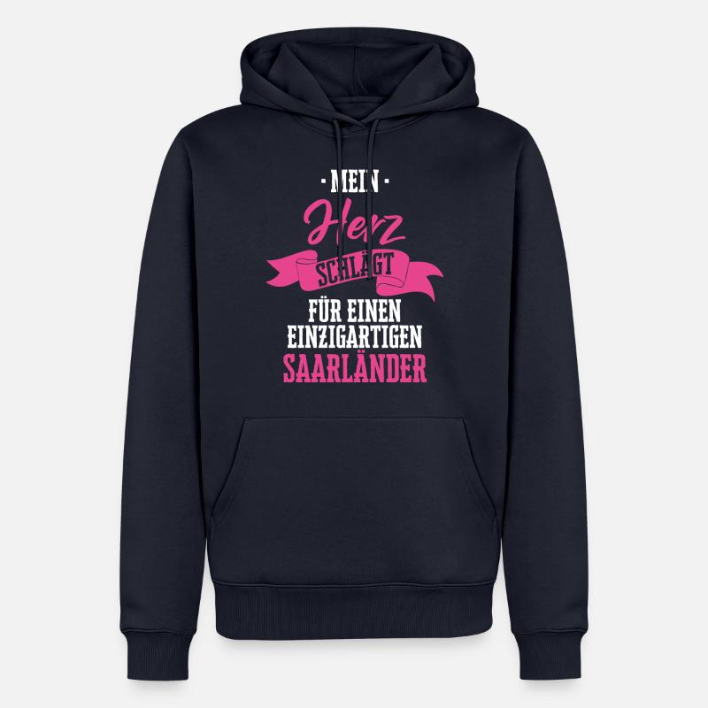 Saarland Saarländerin Saarländer Spruch - Männer Premium Bio Hoodie - Navy