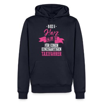 Taxifahrer Taxi Chauffeur Spruch - Männer Premium Bio Hoodie - Navy - Vorne - Nico (187cm)