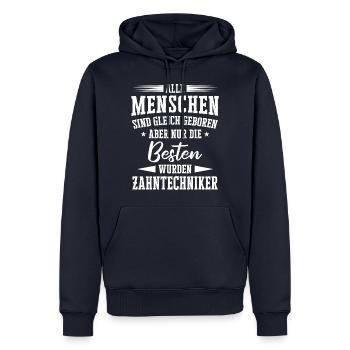 Zahntechniker Zahntechnik Zahnarzt Spruch - Männer Premium Bio Hoodie - Navy - Vorne - Nico (187cm)