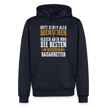Bauarbeiter Baustelle Baggerfahrer Spruch - Männer Premium Bio Hoodie - Navy - Vorne - Nico (187cm)
