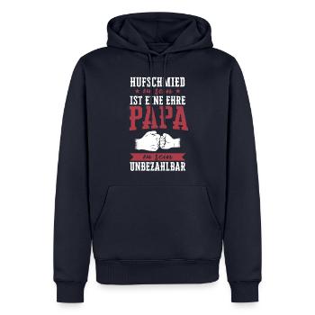 Hufschmied Hufe Schmied Tierhufen Hufeisen Spruch - Männer Premium Bio Hoodie - Navy - Vorne - Nico (187cm)