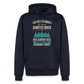 Zahntechniker Zahntechnik Zahnarzt Spruch - Männer Premium Bio Hoodie - Navy - Vorne - Nico (187cm)