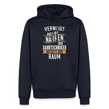 Zahntechniker Zahntechnik Zahnarzt Spruch - Männer Premium Bio Hoodie - Navy - Vorne - Nico (187cm)