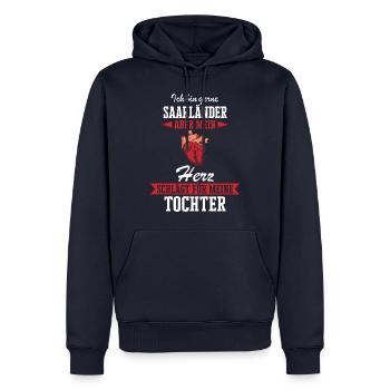Saarland Saarländerin Saarländer Spruch - Männer Premium Bio Hoodie - Navy - Vorne - Nico (187cm)