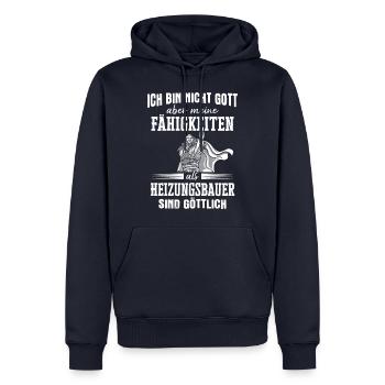 Heizungsbauer Heizungsbau Bauarbeiter Beruf Spruch - Männer Premium Bio Hoodie - Navy - Vorne - Nico (187cm)