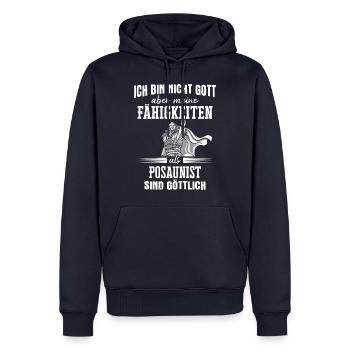 Posaune Posaunist Instrument Spruch - Männer Premium Bio Hoodie - Navy - Vorne - Nico (187cm)