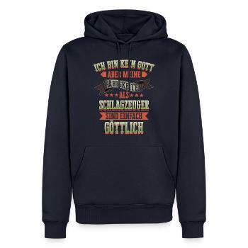 Schlagzeug Schlagzeuger Drummer Instrument Spruch - Männer Premium Bio Hoodie - Navy - Vorne - Nico (187cm)
