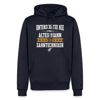 Zahntechniker Zahntechnik Zahnarzt Spruch - Männer Premium Bio Hoodie - Navy - Vorne - Nico (187cm)