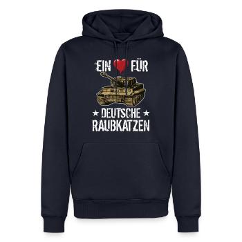 Panzer Tiger Kampfpanzer Weltkrieg Spruch - Männer Premium Bio Hoodie - Navy - Vorne - Nico (187cm)