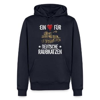 Panzer Tiger Kampfpanzer Weltkrieg Spruch - Männer Premium Bio Hoodie - Navy - Vorne - Nico (187cm)