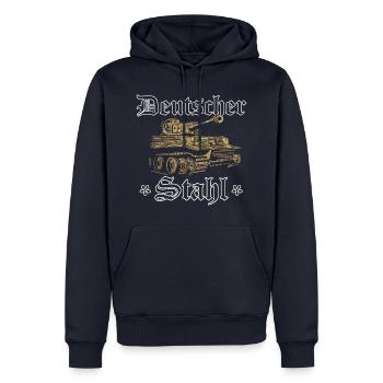 Panzer Tiger Kampfpanzer Weltkrieg Spruch - Männer Premium Bio Hoodie - Navy - Vorne - Nico (187cm)