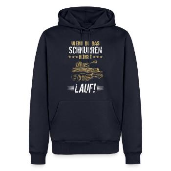 Panzer Tiger Kampfpanzer Weltkrieg Spruch - Männer Premium Bio Hoodie - Navy - Vorne - Nico (187cm)