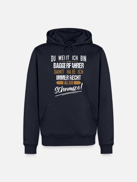 Baggerfahrer Baggerführer Bagger Spruch - Männer Premium Bio Hoodie - Navy