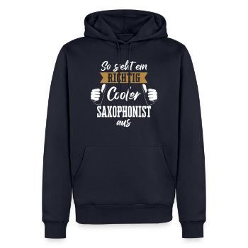 Saxophone Saxophonist Instrument Spruch - Männer Premium Bio Hoodie - Navy - Vorne - Nico (187cm)