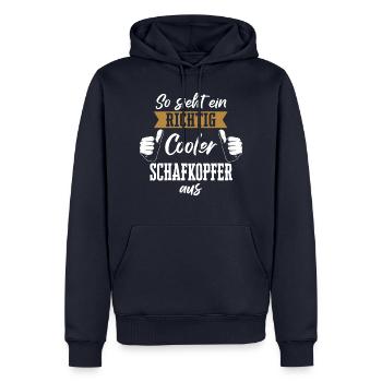 Schafkopfen Schafkopf Kartenspiel Spruch - Männer Premium Bio Hoodie - Navy - Vorne - Nico (187cm)