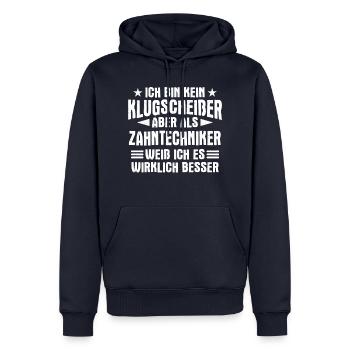 Zahntechniker Zahntechnik Zahnarzt Spruch - Männer Premium Bio Hoodie - Navy - Vorne - Nico (187cm)