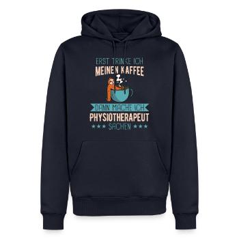 Physiotherapeut Physio Praxis Physiotherapie - Männer Premium Bio Hoodie - Navy - Vorne - Nico (187cm)