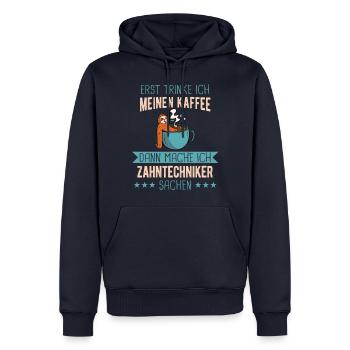 Zahntechniker Zahntechnik Zahnarzt Spruch - Männer Premium Bio Hoodie - Navy - Vorne - Nico (187cm)
