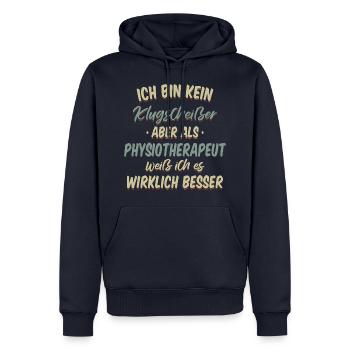 Physiotherapeut Physio Praxis Physiotherapie - Männer Premium Bio Hoodie - Navy - Vorne - Nico (187cm)