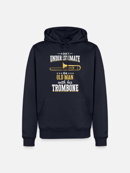 Trombone Trombonist Instrument Saying - Men’s Premium Organic Hoodie - navy