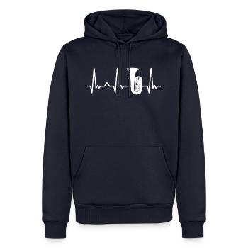 Tuba Tuba Player Instrument Dicton - Sweat à capuche Premium bio Homme - bleu marine - Devant - Nico (187cm)