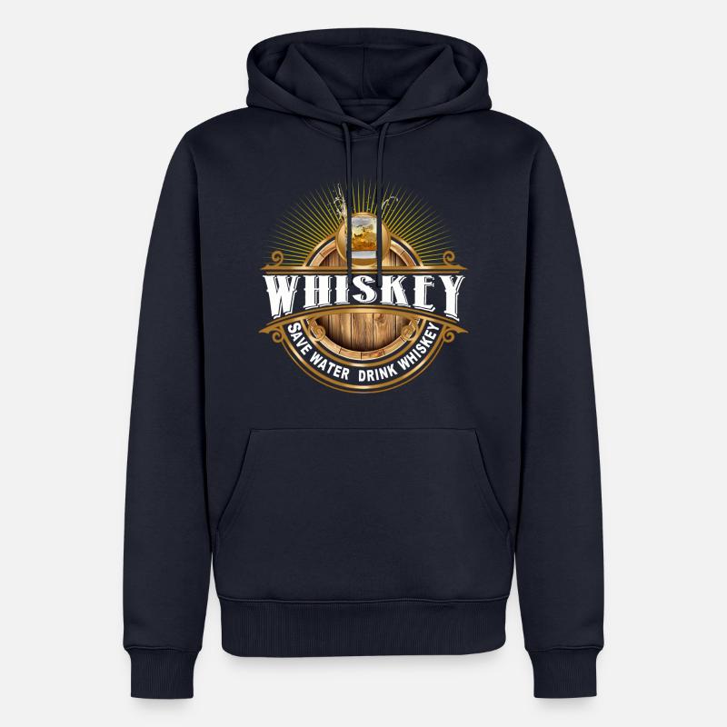 Baril de whisky - Sweat à capuche Premium bio Homme - bleu marine