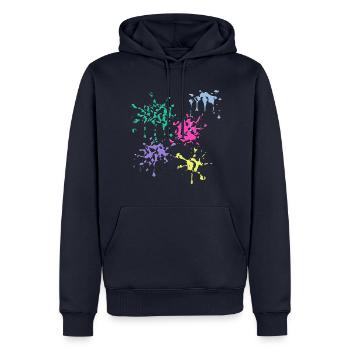 Taches de couleur - Sweat à capuche Premium bio Homme - bleu marine - Devant - Nico (187cm)