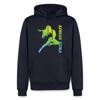 Free Spirit - Männer Premium Bio Hoodie - Navy - Vorne - Nico (187cm)
