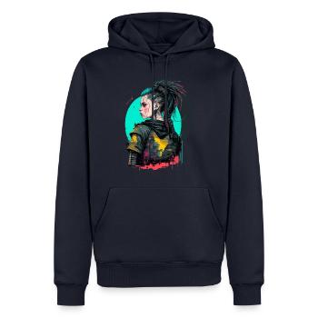 Merveilleuse illustration d’une belle fille - Sweat à capuche Premium bio Homme - bleu marine - Devant - Nico (187cm)
