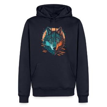 Erstaunliches Design eines Wolfes - Männer Premium Bio Hoodie - Navy - Vorne - Nico (187cm)