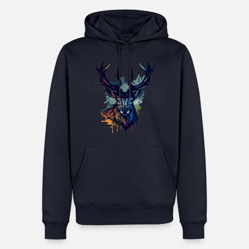 Hirschbarbe - Männer Premium Bio Hoodie - Navy
