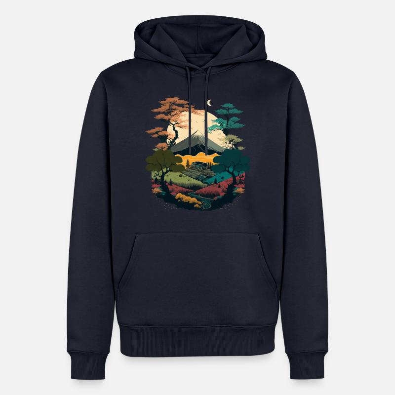 Illustration im Querformat - Männer Premium Bio Hoodie - Navy
