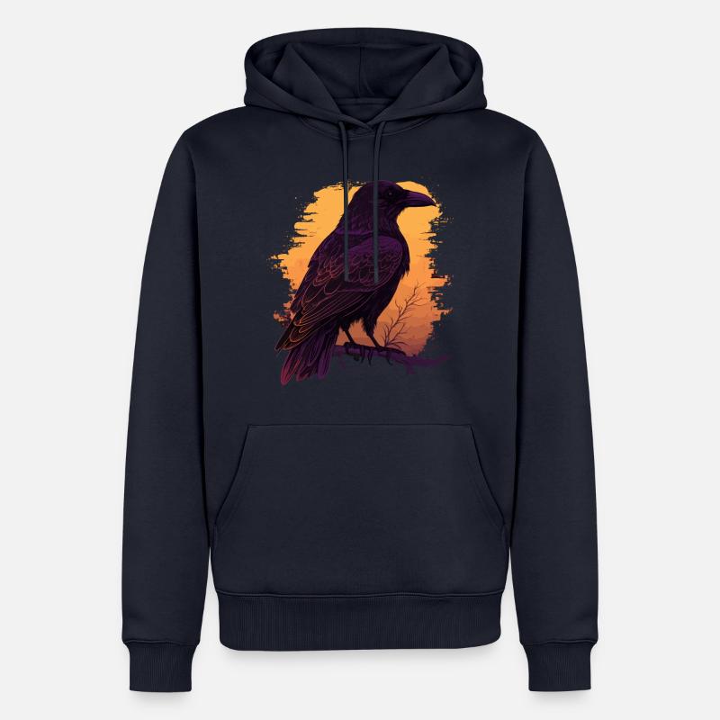Wachsame Krähe - Männer Premium Bio Hoodie - Navy