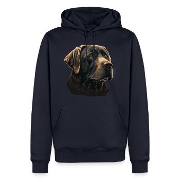 Großer Labrador Retriever - Männer Premium Bio Hoodie - Navy - Vorne - Nico (187cm)