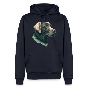 Schöne Seitenansicht Illustration Labrador Retriever - Männer Premium Bio Hoodie - Navy - Vorne - Nico (187cm)