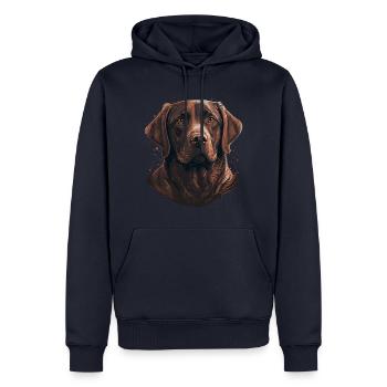Entzückender brauner Labrador Retriever - Männer Premium Bio Hoodie - Navy - Vorne - Nico (187cm)