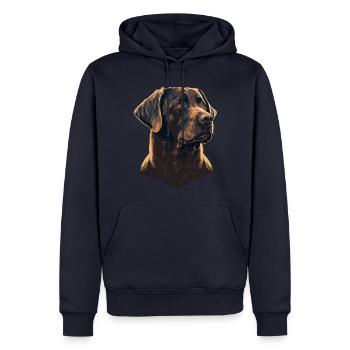 Tapferer Labrador Retriever - Männer Premium Bio Hoodie - Navy - Vorne - Nico (187cm)
