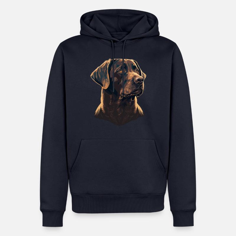 Tapferer Labrador Retriever - Männer Premium Bio Hoodie - Navy