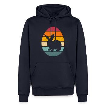 Easter Egg with bunny - Men’s Premium Organic Hoodie - navy - Front - Nico (187cm)