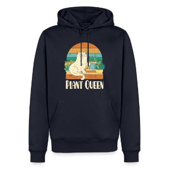 Reine des plantes - Sweat à capuche Premium bio Homme - bleu marine - Devant - Nico (187cm)