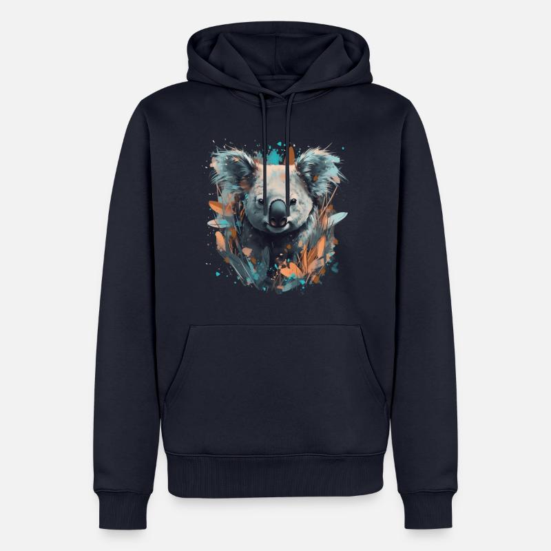 Koala Ours dans les eucalyptus - Sweat à capuche Premium bio Homme - bleu marine